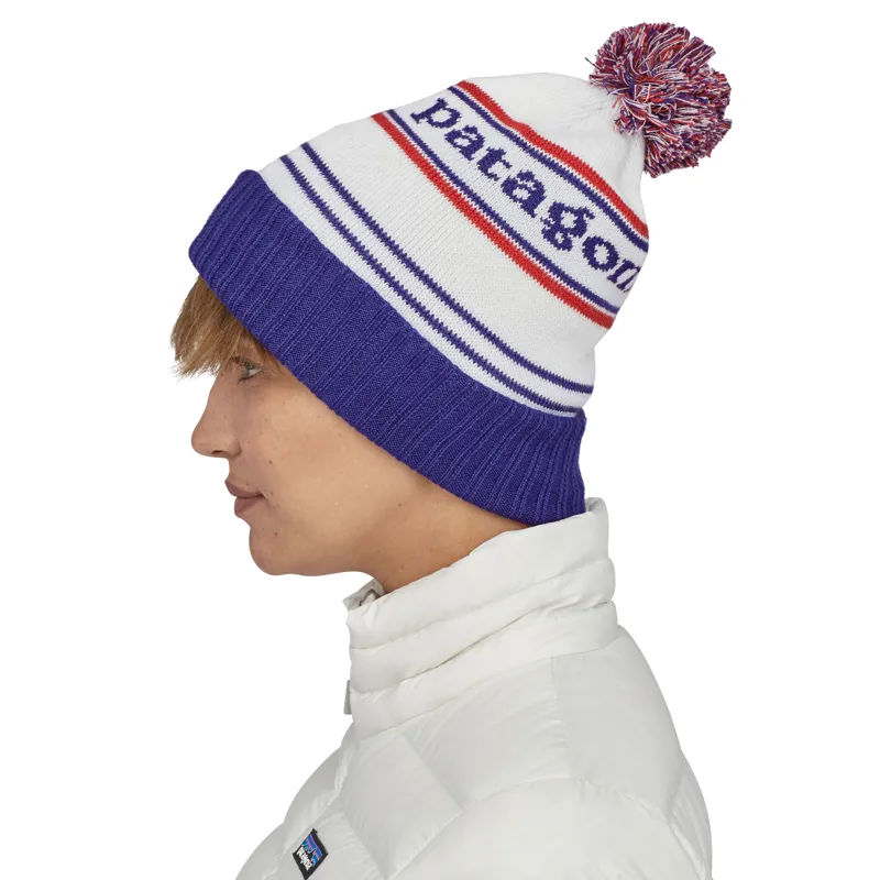 Patagonia Powder Town Beanie - Park Stripe-Viking Blue-4