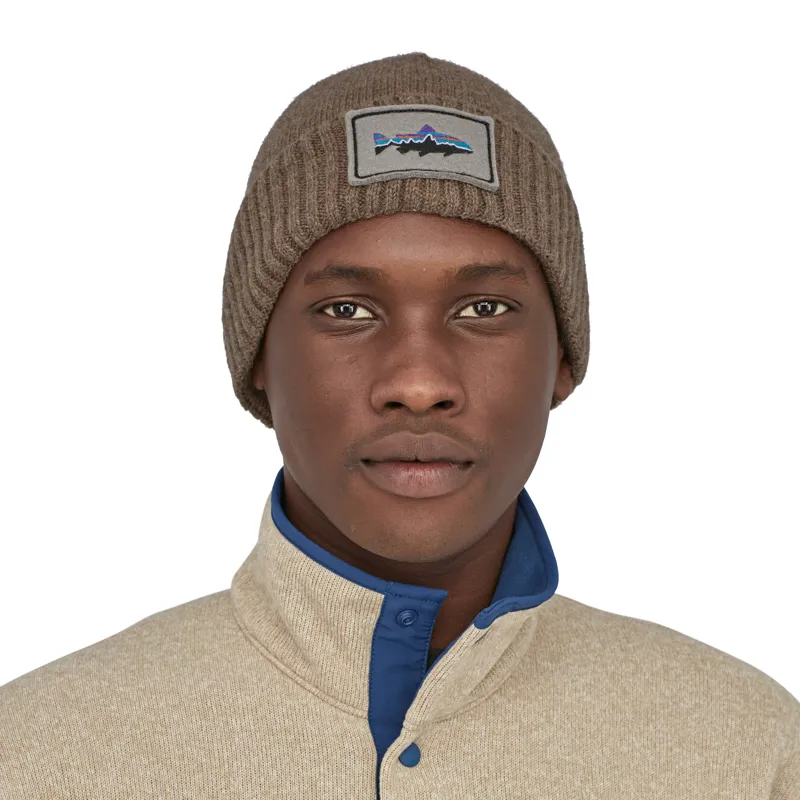 Patagonia Brodeo Beanie - Fitz Roy Trout Patch-Ash Tan-1