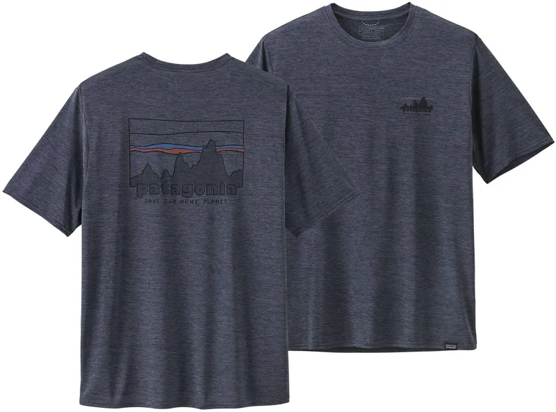 Patagonia Mens Cap Cool Daily Graphic Shirt - 73 Skyline: Smolder Blue X-Dye