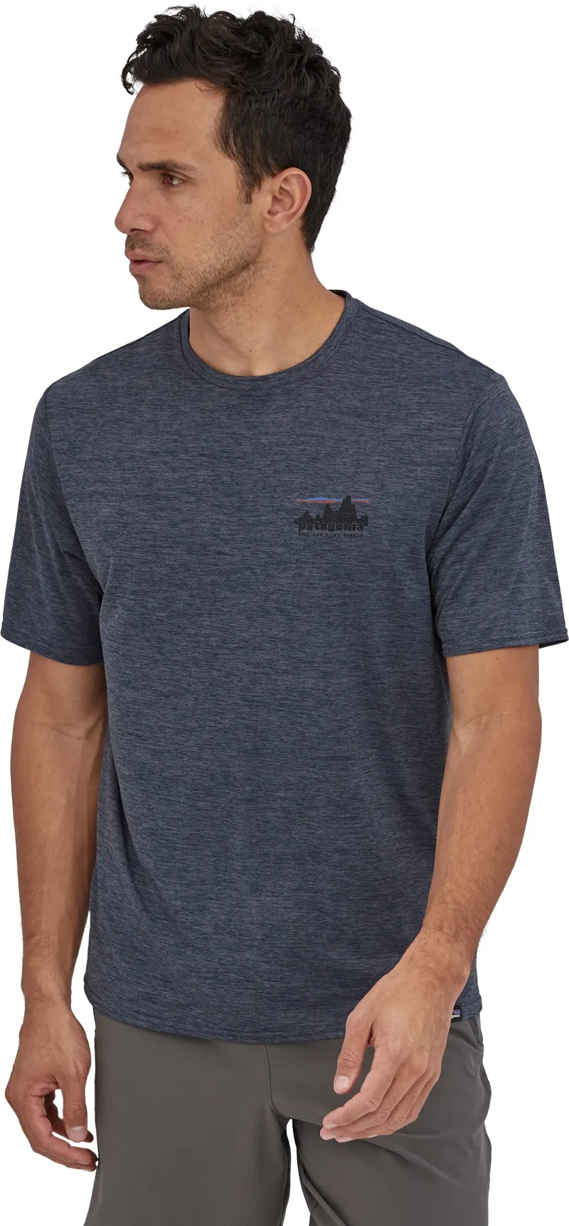 Patagonia Mens Cap Cool Daily Graphic Shirt - 73 Skyline: Smolder Blue X-Dye-4