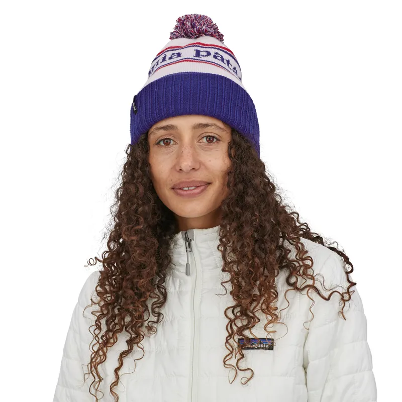 Patagonia Powder Town Beanie - Park Stripe-Viking Blue-5