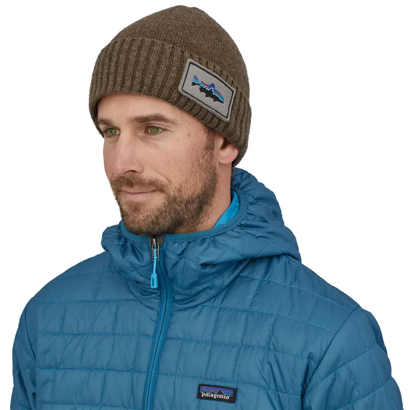 Patagonia Brodeo Beanie - Fitz Roy Trout Patch-Ash Tan-4