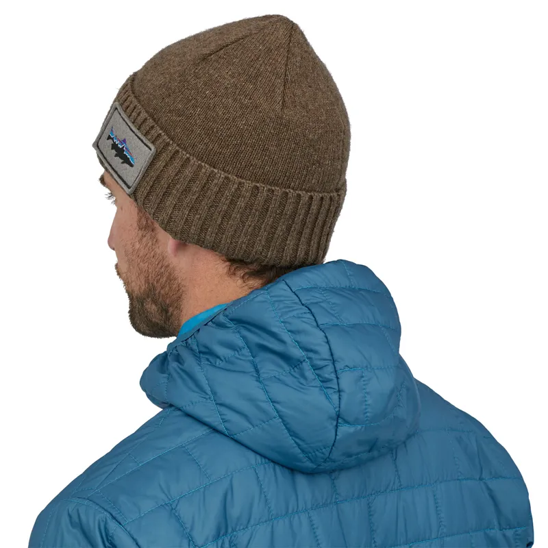 Patagonia Brodeo Beanie - Fitz Roy Trout Patch-Ash Tan-5