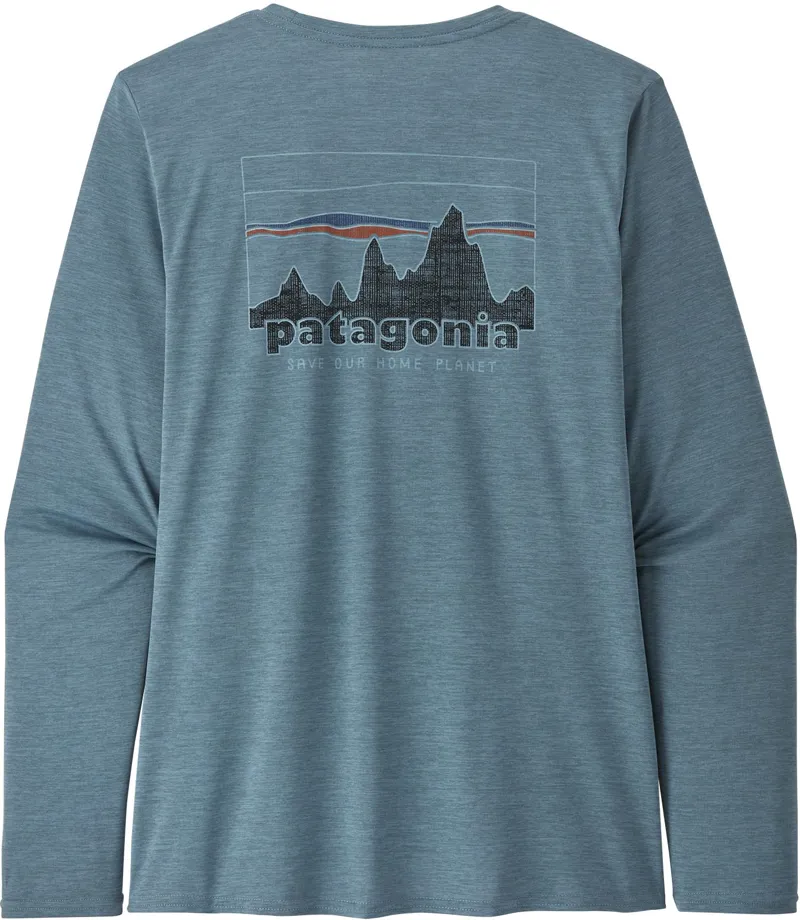 Patagonia Womens Long Sleeved Cap Cool Daily Graphic Shirt - '73 Skyline-Light Plume Grey X-Dye-1