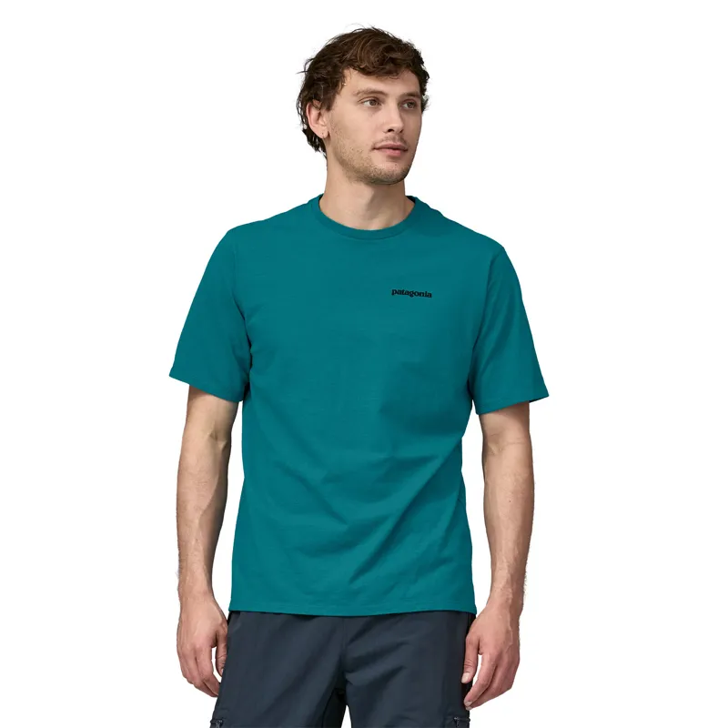 Patagonia Mens Short Sleeved P-6 Logo Responsibili-Tee - Belay Blue-1