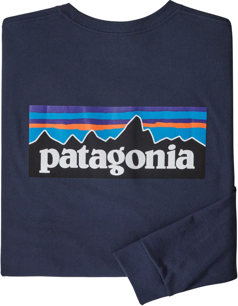 Patagonia Mens Long Sleeved P-6 Logo Responsibili-Tee - Classic Navy-3