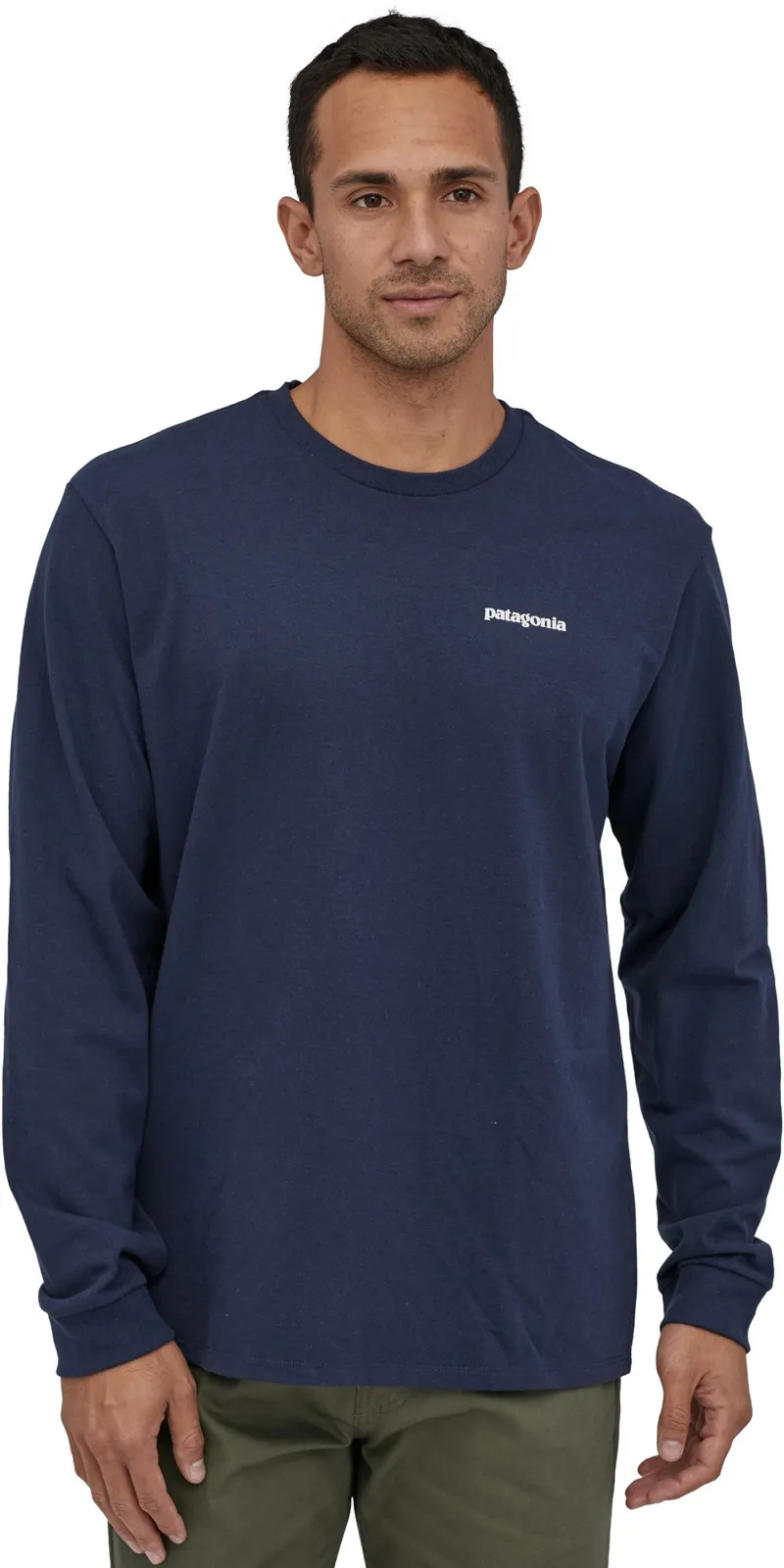 Patagonia Mens Long Sleeved P-6 Logo Responsibili-Tee - Classic Navy-4