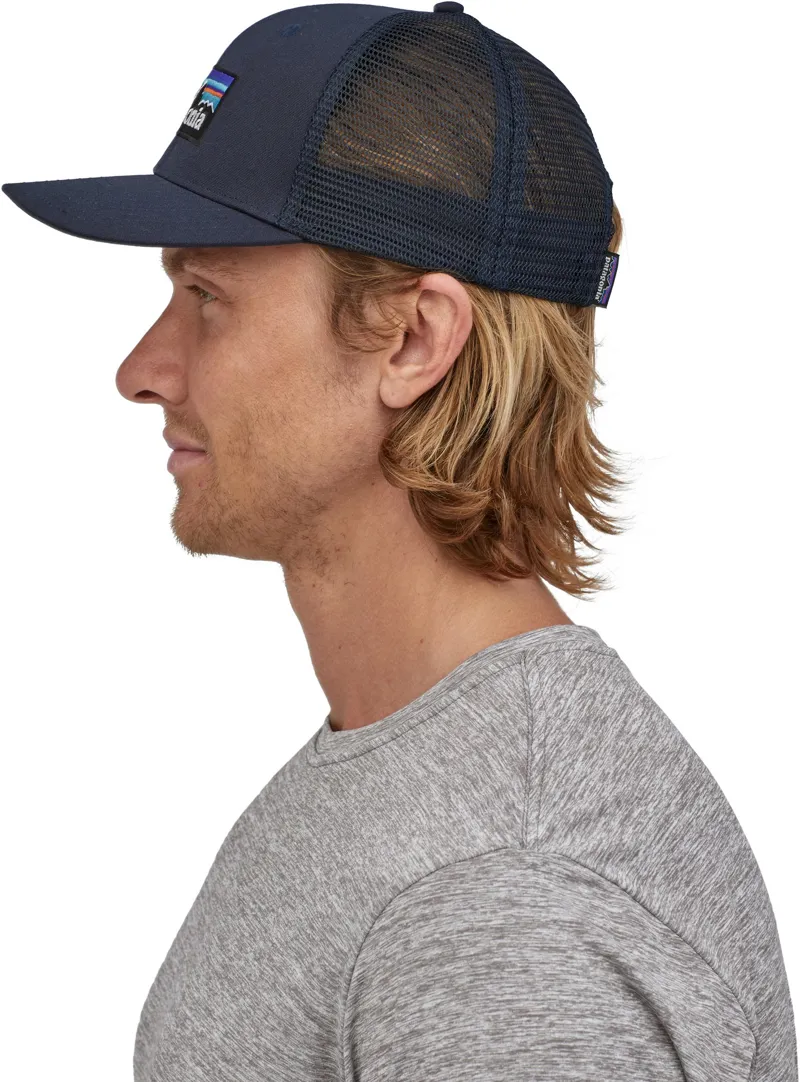Patagonia P-6 Logo Trucker Hat - Navy Blue-2