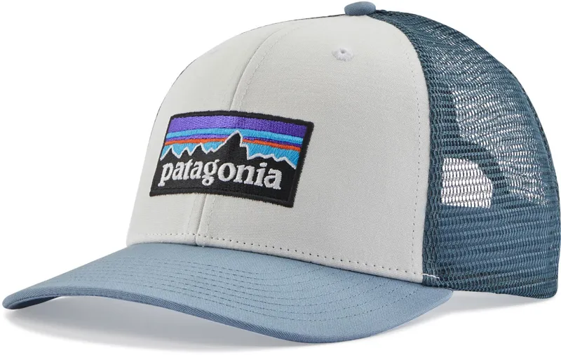 Patagonia P-6 Logo Trucker Hat - White-Light Plume Grey