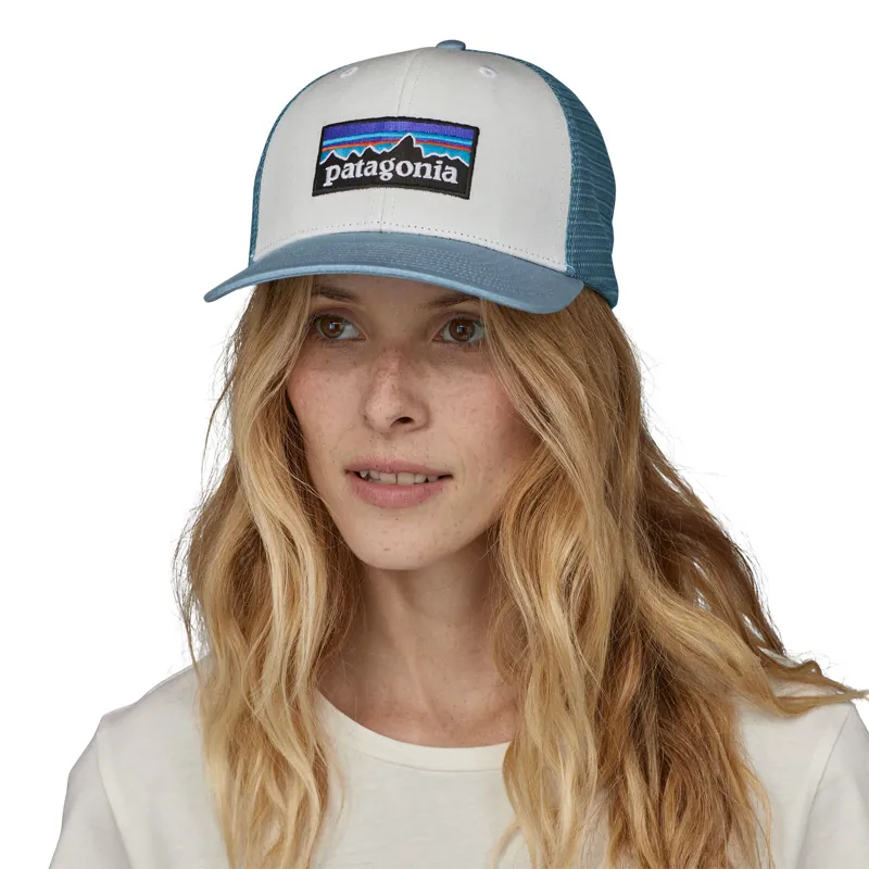 Patagonia P-6 Logo Trucker Hat - White-Light Plume Grey-2
