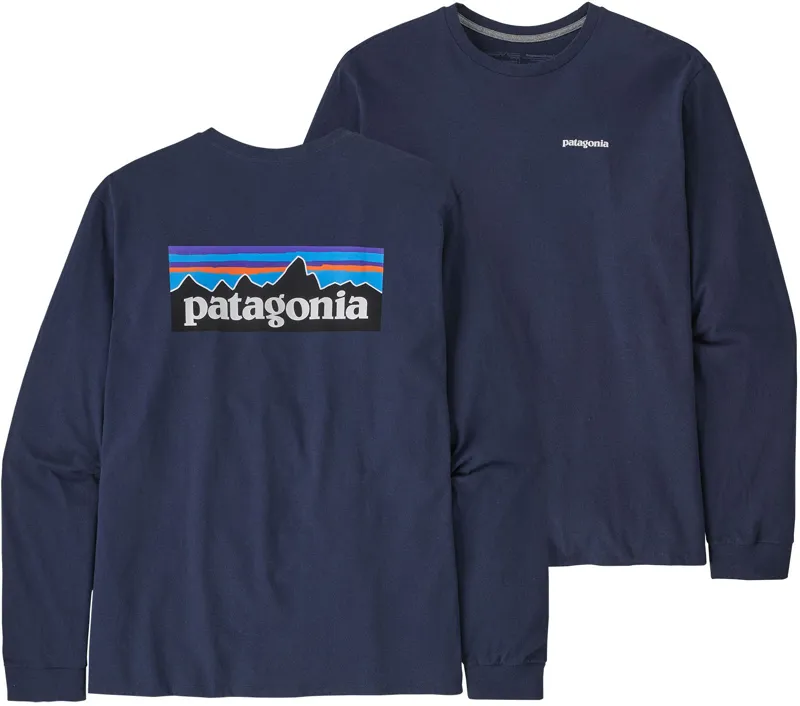 Patagonia Mens Long Sleeved P-6 Logo Responsibili-Tee - Classic Navy