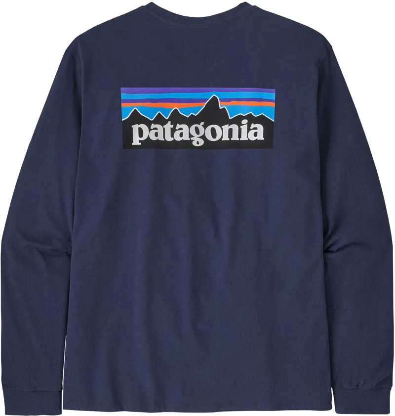 Patagonia Mens Long Sleeved P-6 Logo Responsibili-Tee - Classic Navy-2