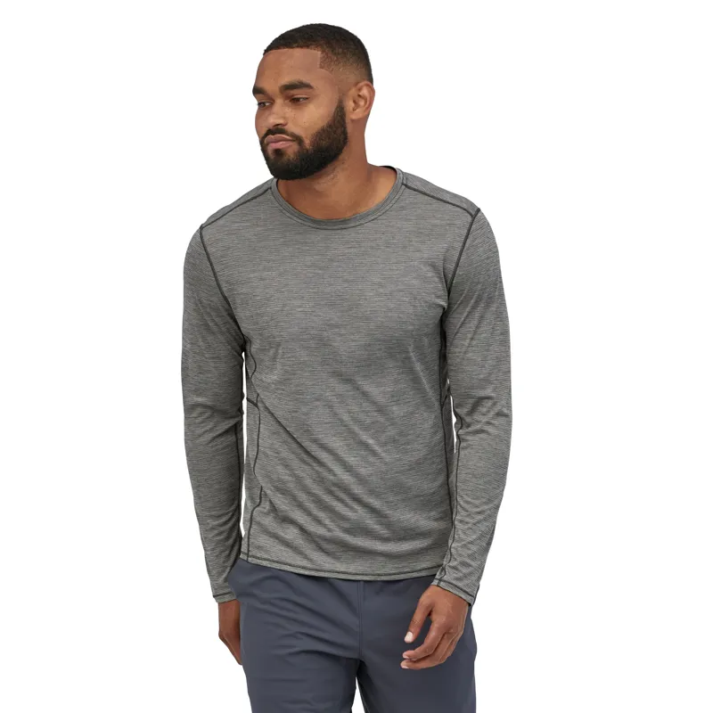Patagonia Mens Long Sleeved Cap Cool Lightweight Shirt - Forge Grey-Feather Grey X-Dye-1