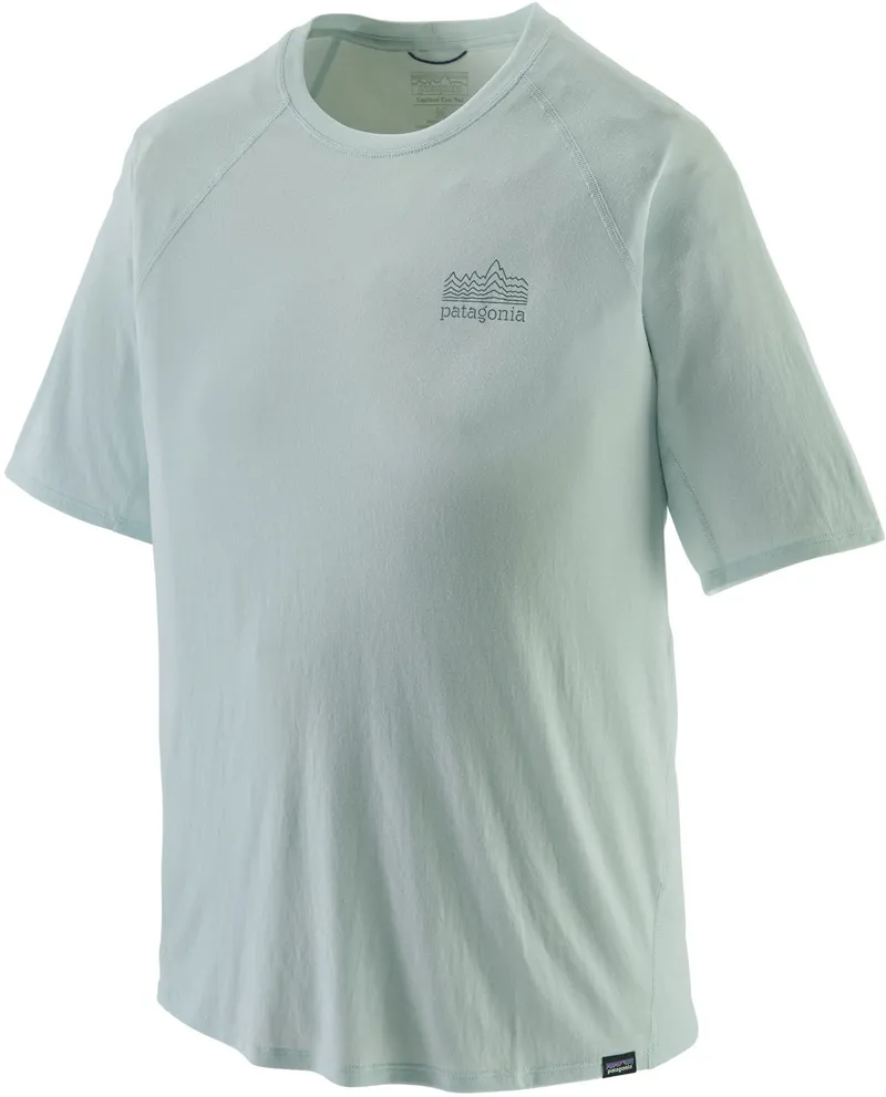 Patagonia Mens Cap Cool Trail Graphic Shirt - Strata Stencil-Wispy Green