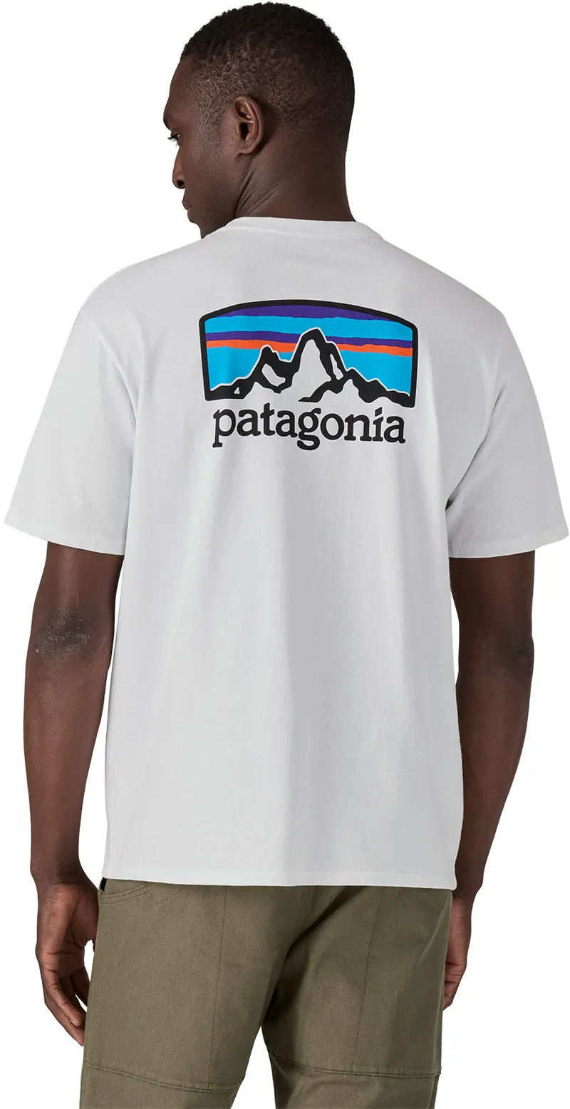 Patagonia Mens Short Sleeved P-6 Logo Responsibili-Tee - White-4