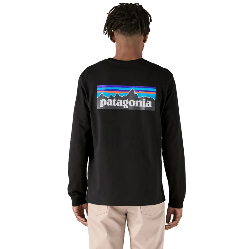 Patagonia Mens Long Sleeved P-6 Logo Responsibili-Tee - Black-4