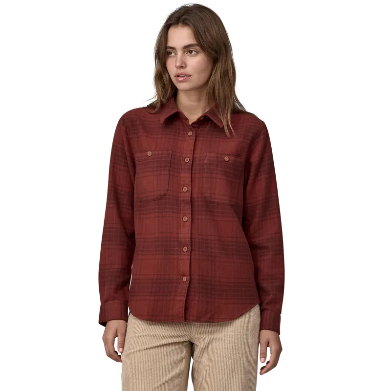 Patagonia Womens Fjord Flannel Shirt - Cascade-Oxide Red-1
