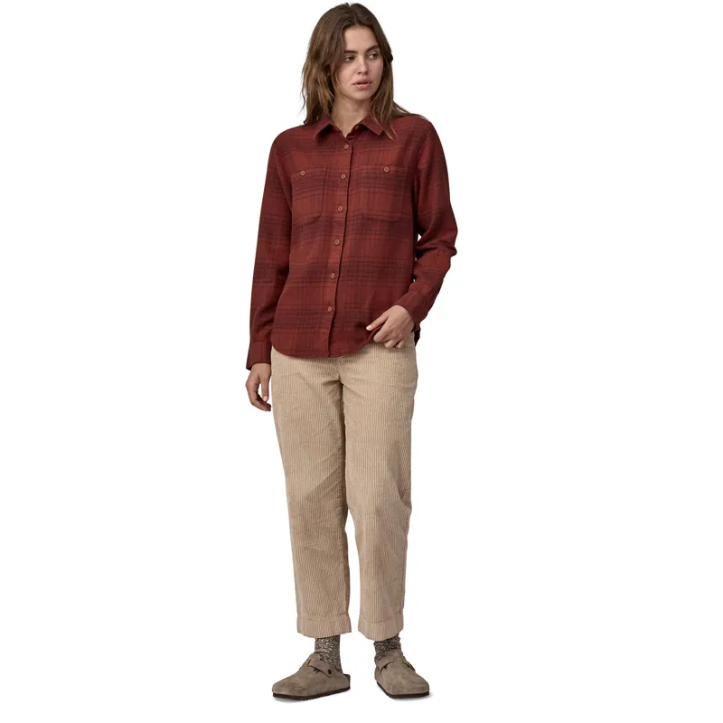 Patagonia Womens Fjord Flannel Shirt - Cascade-Oxide Red-3