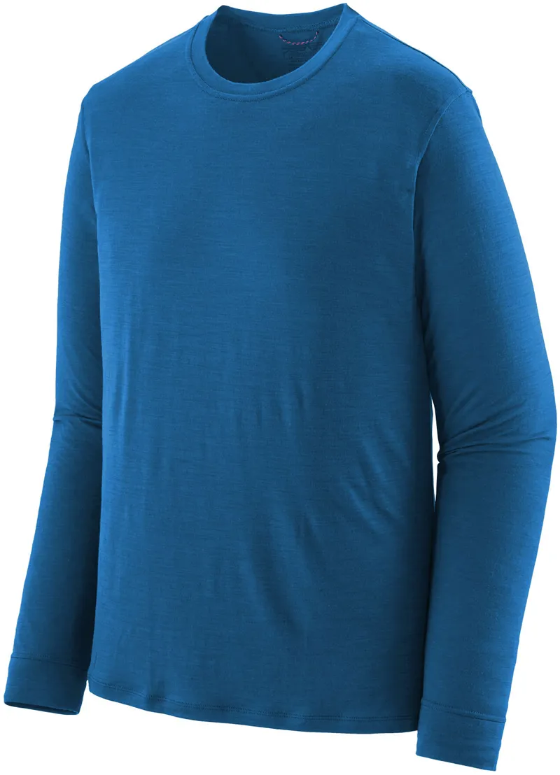 Patagonia Mens Long Sleeved Cap Cool Merino Blend Shirt - Endless Blue