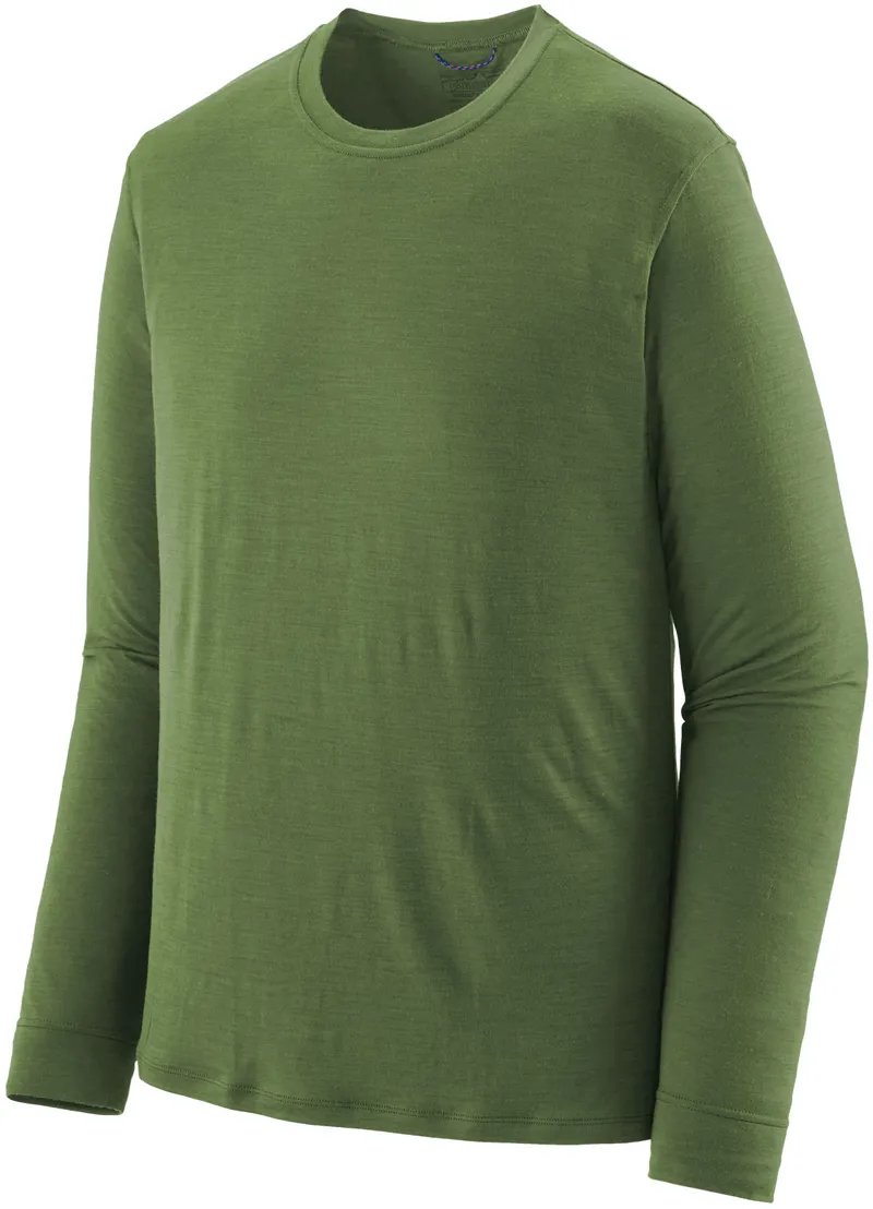 Patagonia Mens Long Sleeved Cap Cool Merino Blend Shirt - Terrain Green