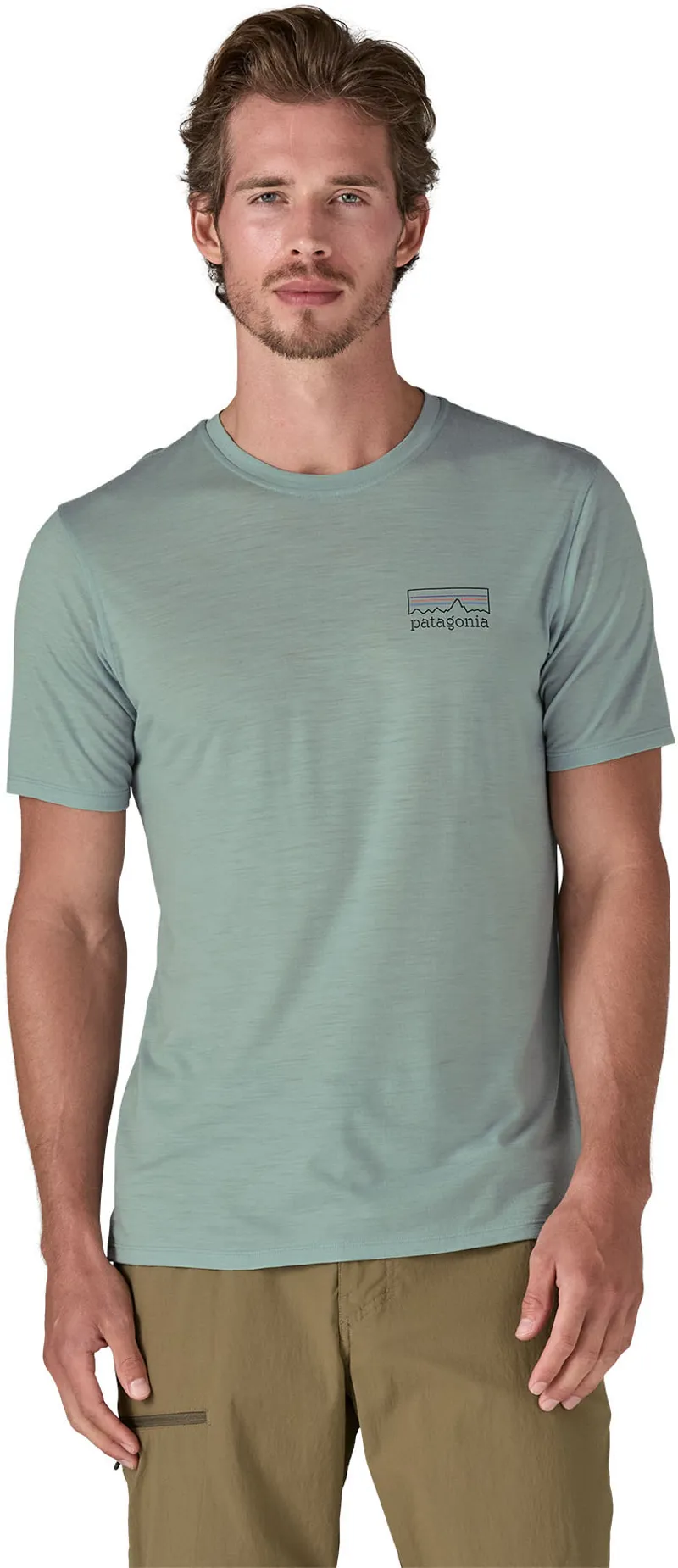 Patagonia Mens Cap Cool Merino Graphic Shirt - Fitz Roy Strata-Thermal Blue-1