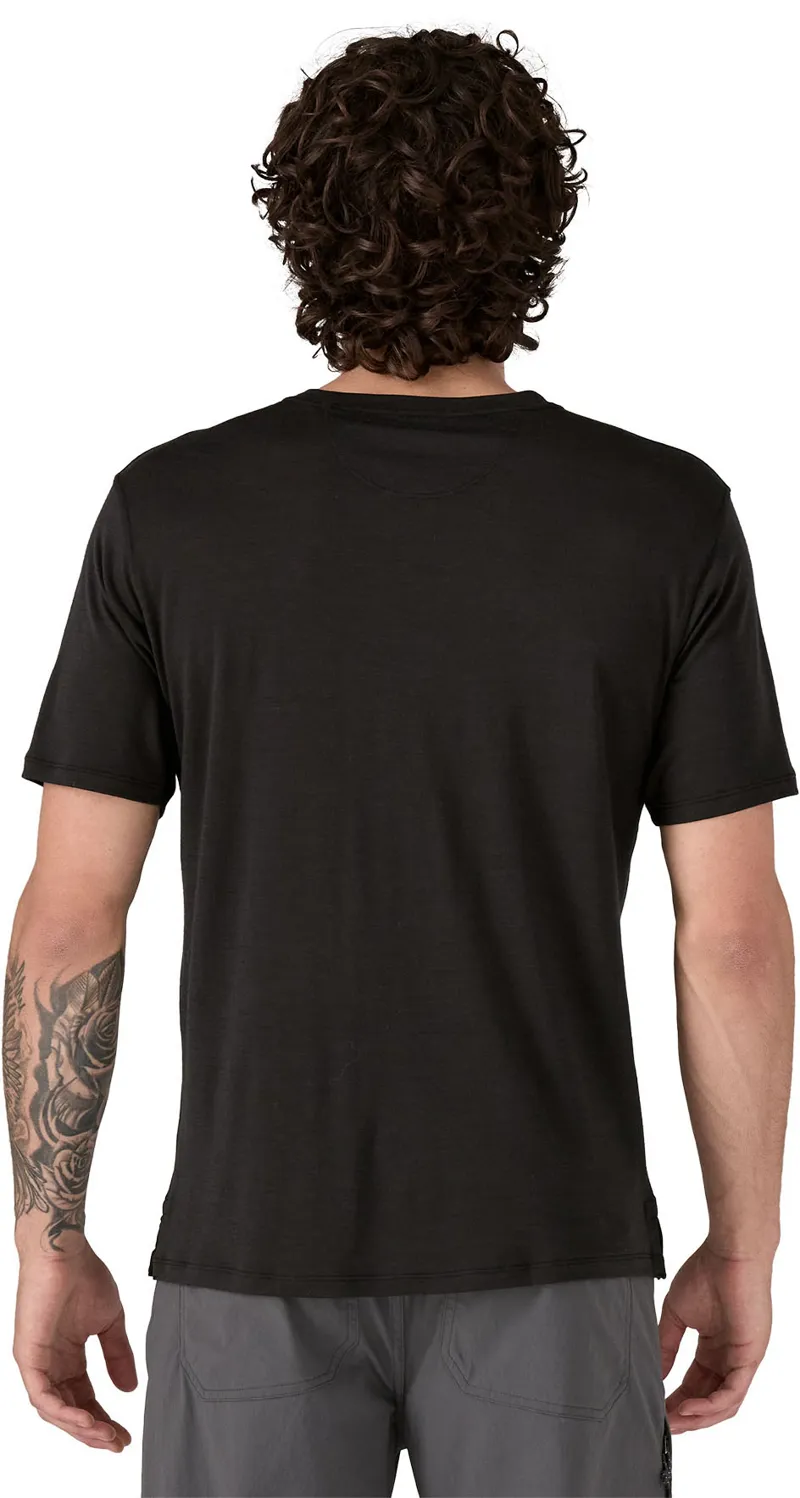 Patagonia Mens Cap Cool Merino Graphic Shirt - Heritage Header-Black-2