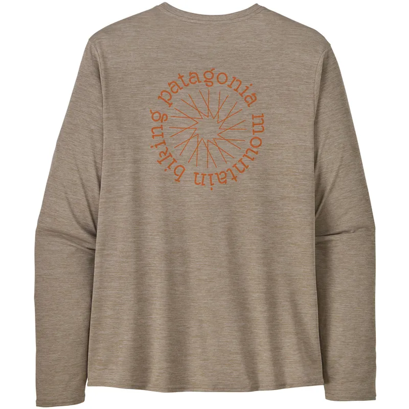 Patagonia Mens Long Sleeved Cap Cool Daily Graphic Shirt - Lands - Spoke Stencil-Seabird Grey X-Dye-2