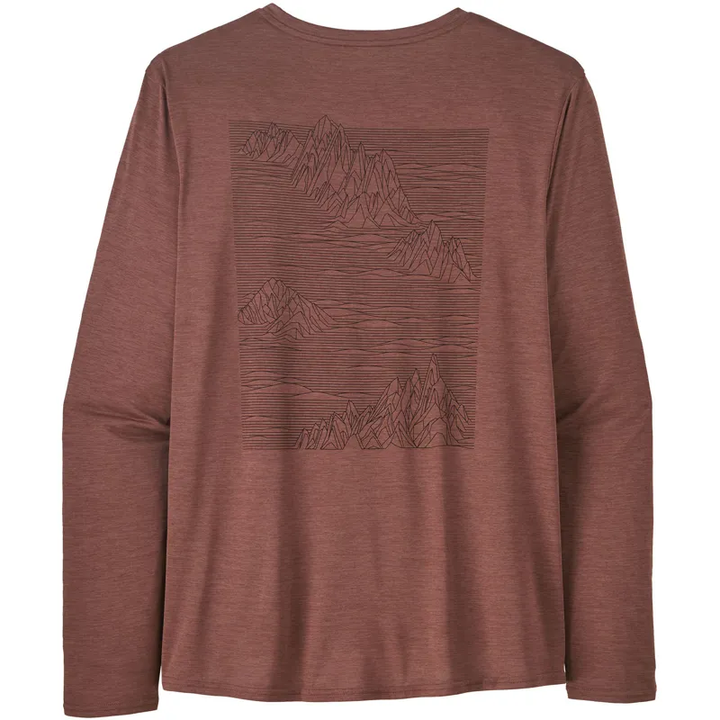 Patagonia Mens Long Sleeved Cap Cool Daily Graphic Shirt - Strataspire-Dulse Mauve X-Dye