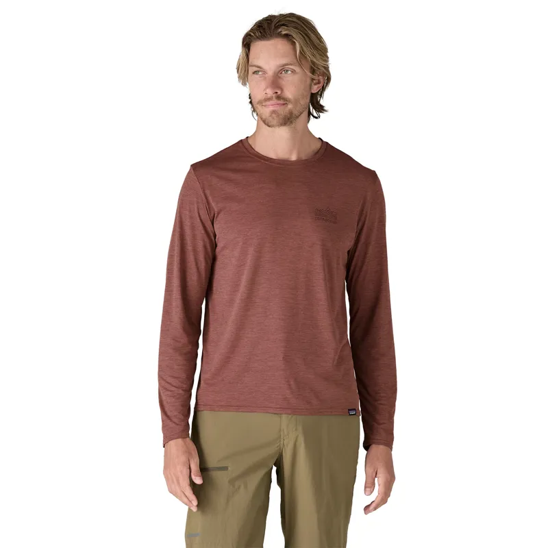 Patagonia Mens Long Sleeved Cap Cool Daily Graphic Shirt - Strataspire-Dulse Mauve X-Dye-1