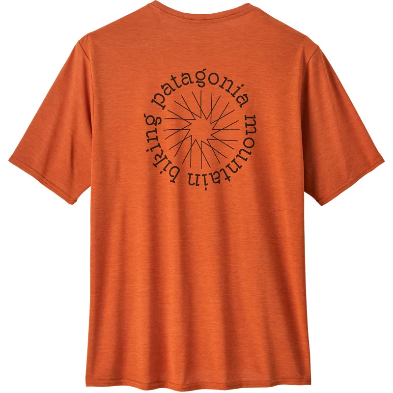 Patagonia Mens Cap Cool Daily Graphic Shirt - Lands - Spoke Stencil-Redtail Rust X-Dye-2