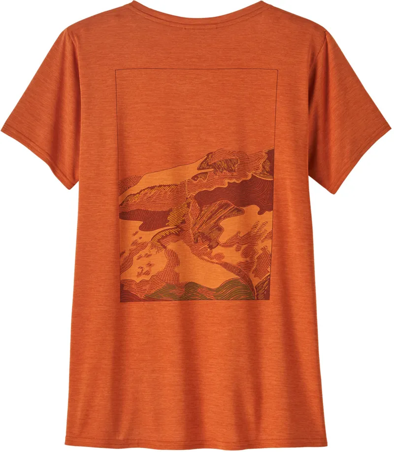 Patagonia Womens Cap Cool Daily Graphic Shirt - Lands Trailways-Redtail Rust X-Dye-2
