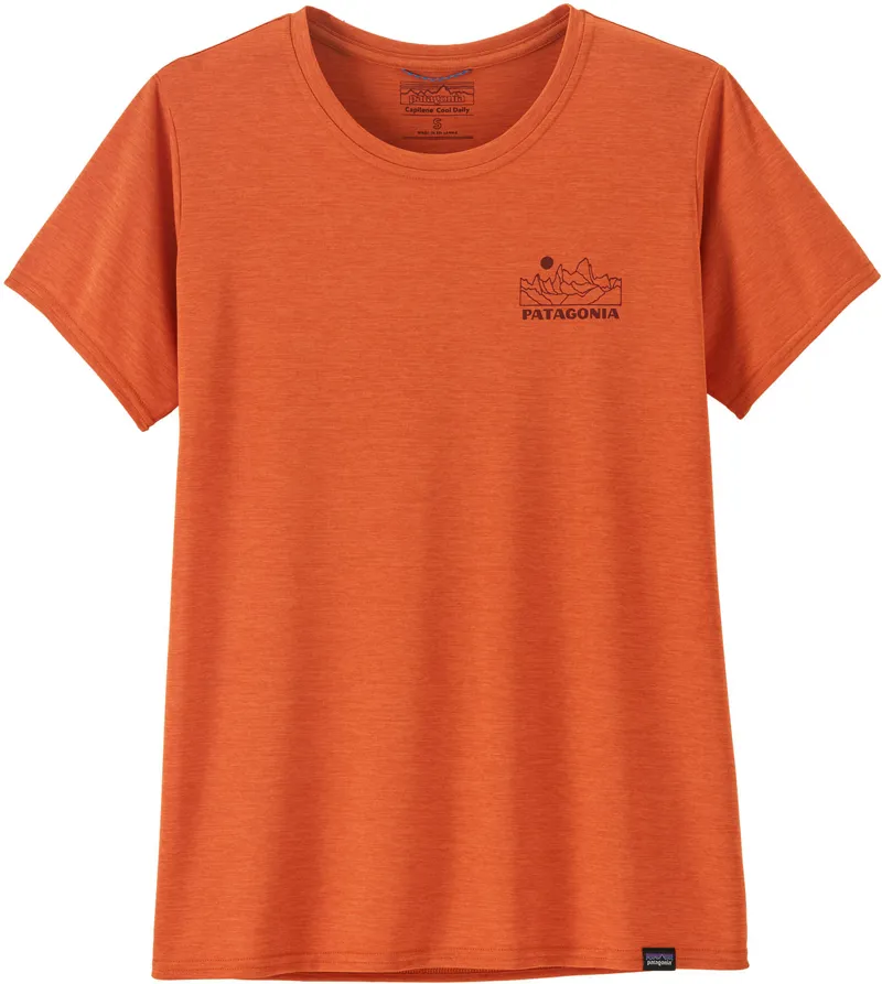 Patagonia Womens Cap Cool Daily Graphic Shirt - Lands Trailways-Redtail Rust X-Dye-1