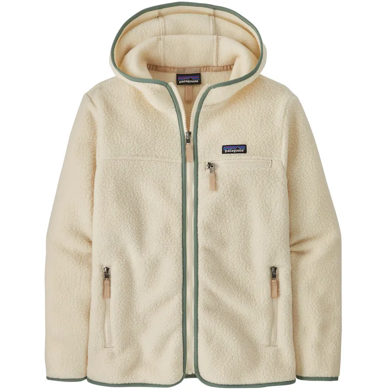 Patagonia Womens Retro Pile Hoody - Natural-Ellwood Green