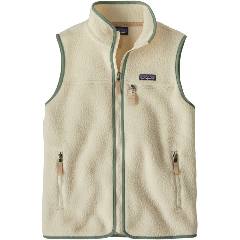 Patagonia Womens Retro Pile Vest - Natural-Ellwood Green