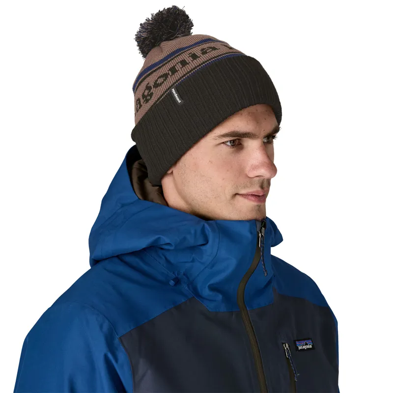 Patagonia Powder Town Beanie - Park Stripe-Marlow Brown-1