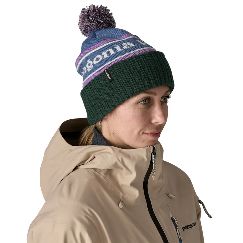 Patagonia Powder Town Beanie - Park Stripe-Barnacle Blue-1