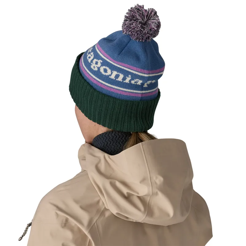 Patagonia Powder Town Beanie - Park Stripe-Barnacle Blue-2