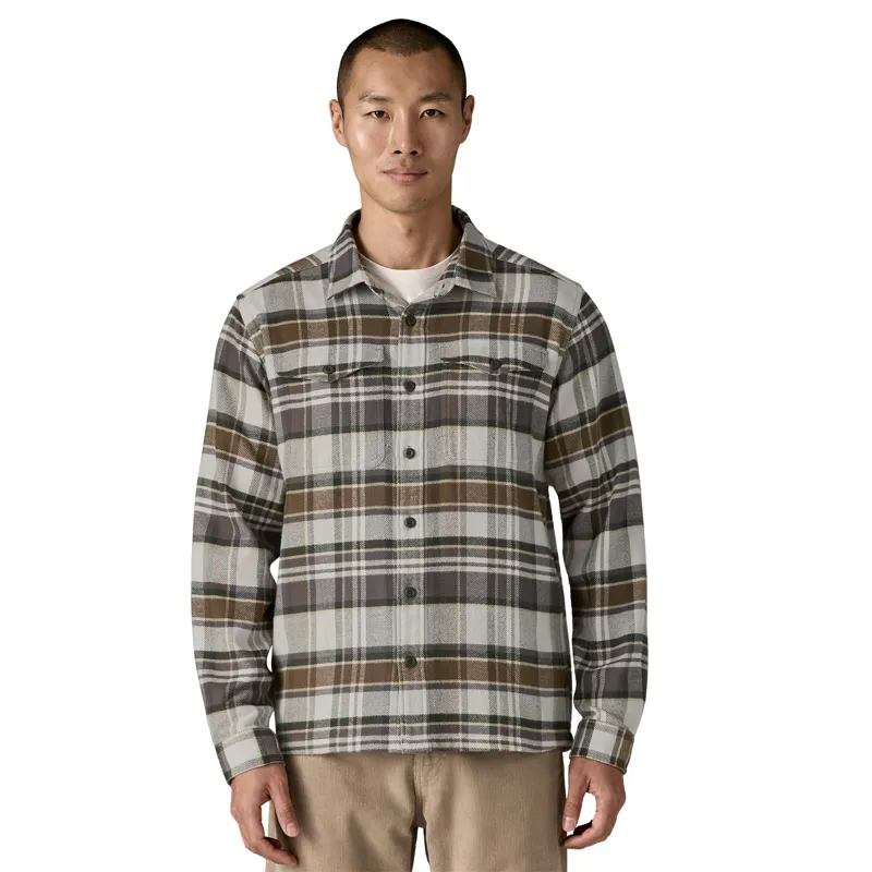 Patagonia Mens Fjord Flannel Shirt - Blizzard-Salt Grey-1