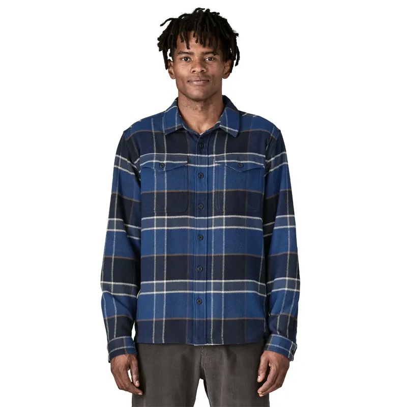 Patagonia Mens Fjord Flannel Shirt - Cycles-Sunken Blue-1
