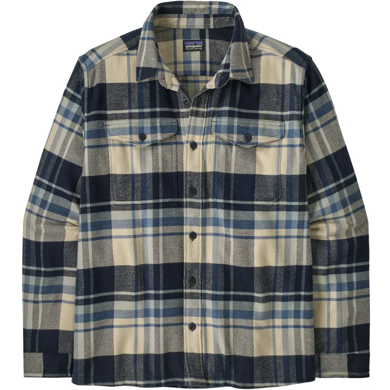 Patagonia Mens Fjord Flannel Shirt - Hibernate Sunken Blue