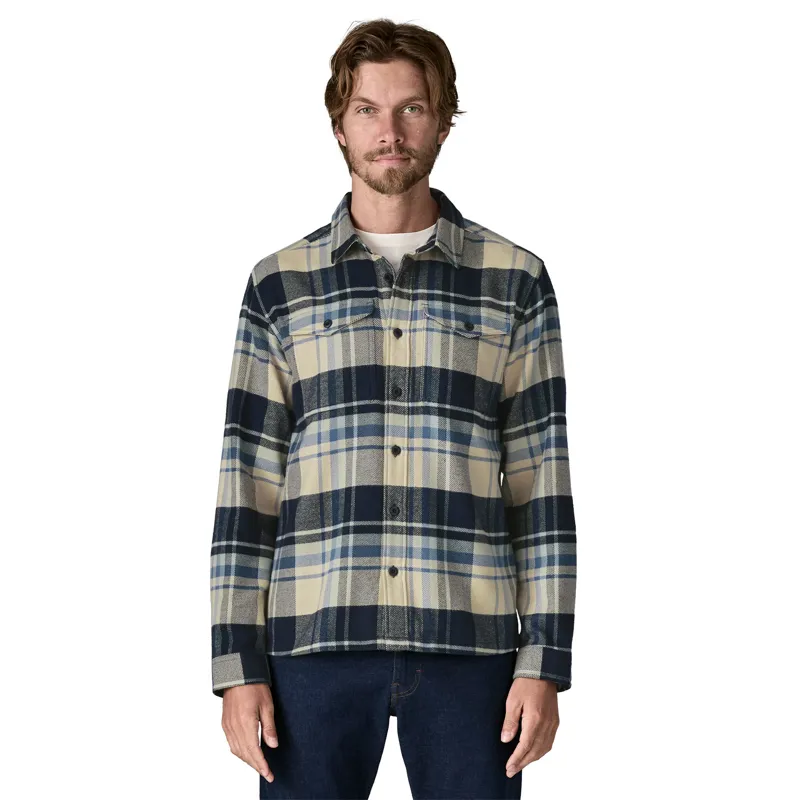 Patagonia Mens Fjord Flannel Shirt - Hibernate Sunken Blue-1
