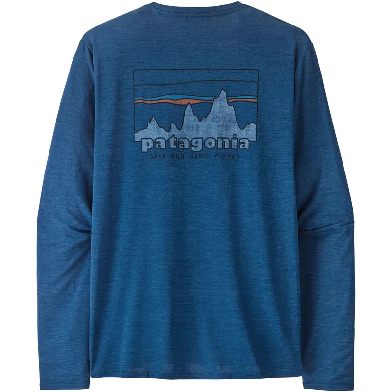 Patagonia Mens Long Sleeved Cap Cool Daily Graphic Shirt - '73 Skyline-Clement Blue X-Dye-2