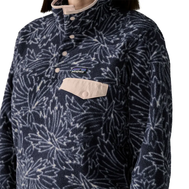 Patagonia Womens Lightweight Synchilla Snap-T Pullover - Saxifrage - Sunken Blue-4