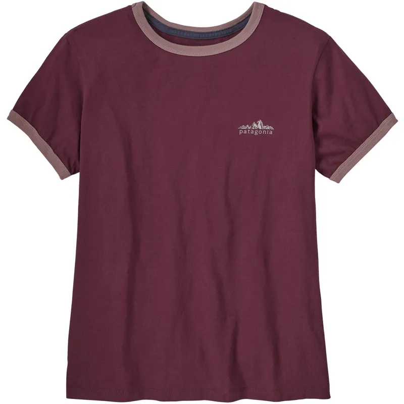 Patagonia Womens Fitz Roy Foothills Ringer Tee - Berry Fig-1