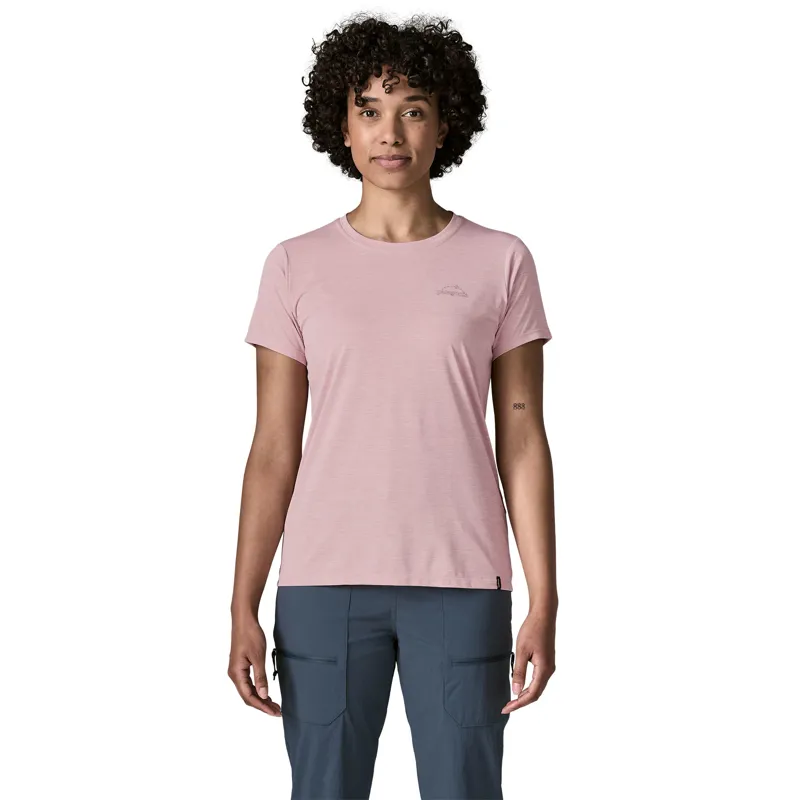 Patagonia Womens Capilene Cool Daily Shirt - P-6 Cosmos - Fuzzy Mauve-Light Fuzzy Mauve X-Dye-1