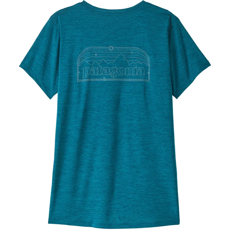 Patagonia Womens Capilene Cool Daily Shirt - P-6 Cosmos - Glacial Blue-Light Glacial Blue X-Dye