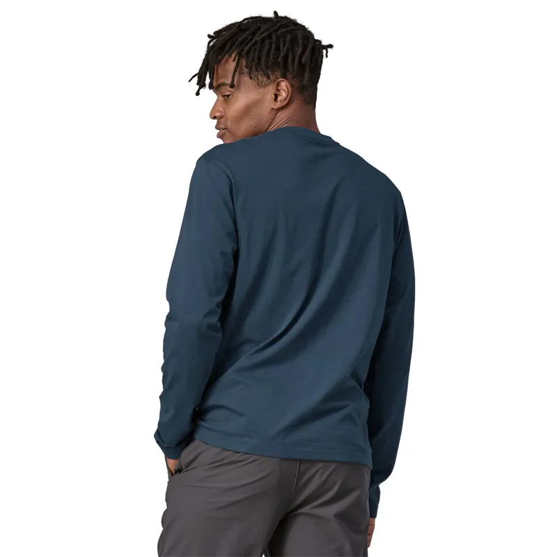 Patagonia Mens Long Sleeved Essential Tee - Tidepool Blue-2