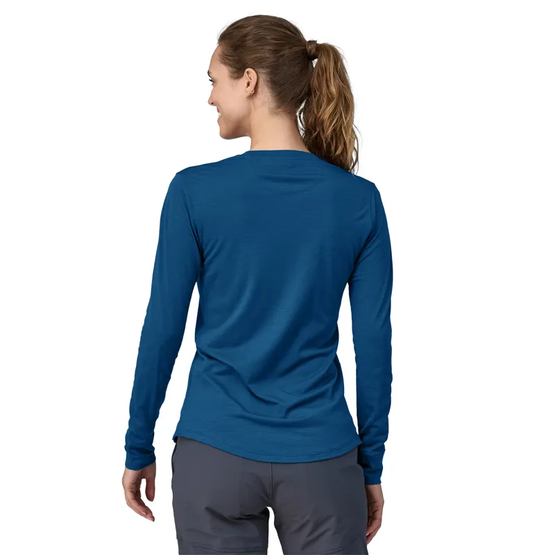 Patagonia Womens LS Cap Cool Merino Blend Shirt - Endless Blue-2