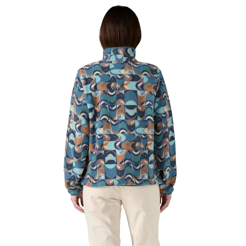 Patagonia Womens Lightweight Synchilla Snap-T Pullover - Swallowtail Geo-Still Blue-2