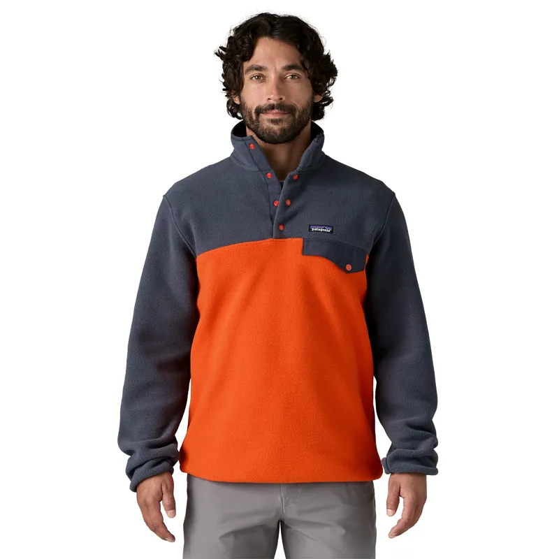 Patagonia Mens Lightweight Synchilla Snap-T Pullover - Pollinator Orange-1